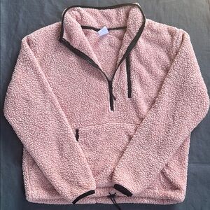 No Boundaries Plush Pink and Black Teddy Jacket